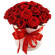 red roses in a hat box. Dnipro