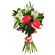 Bouquet of roses and alstroemerias with greenery. Dnipro
