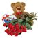 red roses with teddy and chocolates. Dnipro